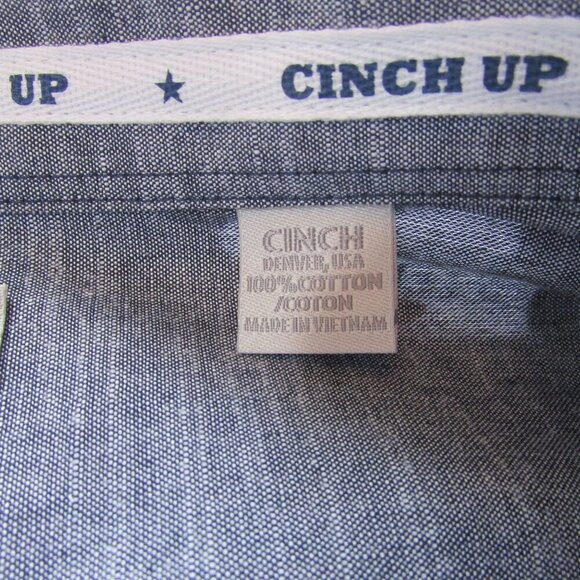 Cinch Men's Long Sleeve Vintage On Island Time Hawaiian Print Button Shirt Navy/ - Picture 3 of 3